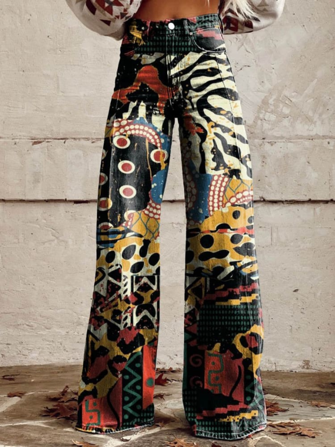 CARMEN | Statement Art-Print Wide-Leg Trousers