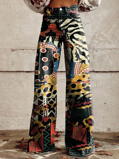 CARMEN | Statement Art-Print Wide-Leg Trousers