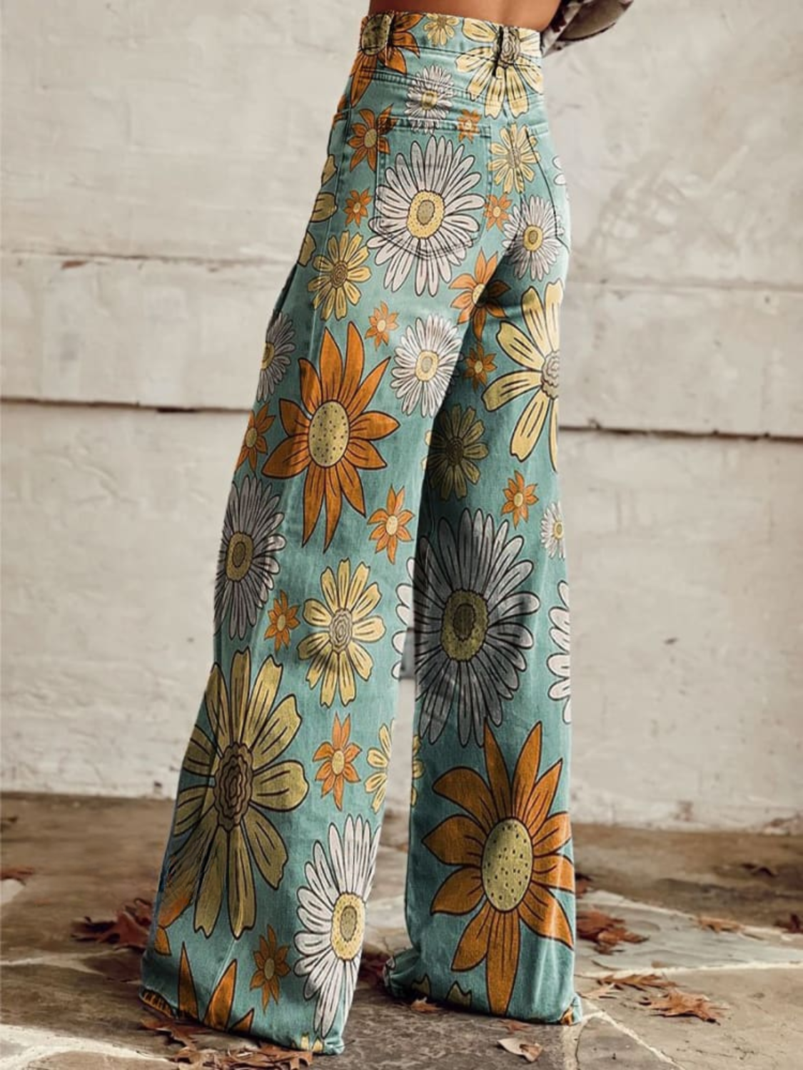 CIRILLA | Flowing Botanical Wide-Leg Pants