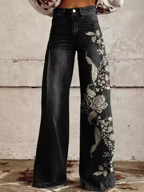 ECSLISSI | Boho Patterned High-Waist Trousers