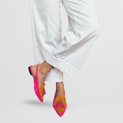 Frendessa™ | Colorful Tassel Ankle-Strap Ballet Flats