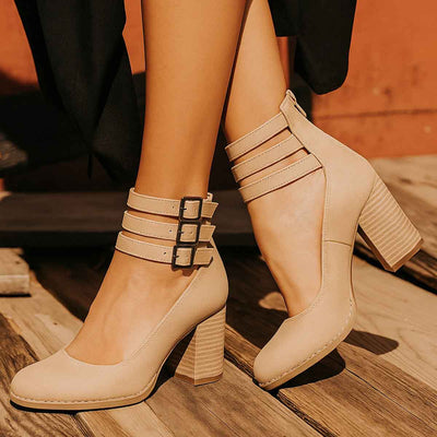 Ginevra™ | Triple-Strap Block Heel