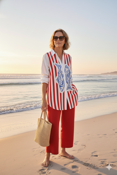 Marta™ | Breezy Coastal Fish-Print Set