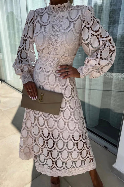 Charlotte | Square‑Neck Satin Midi Dress