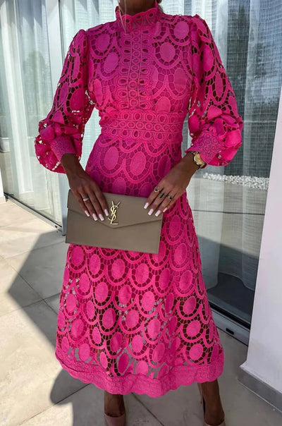 Charlotte | Square‑Neck Satin Midi Dress