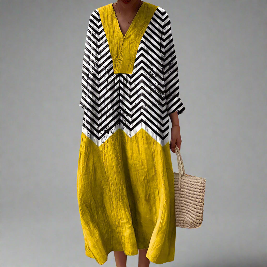 Julia™ | Flowy Geo-Print Statement Dress