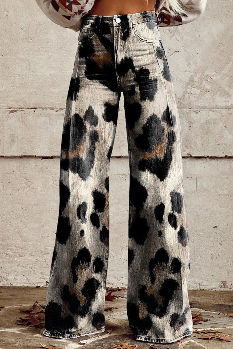 WILD CAT | Bohemian High-Rise Wide-Leg Trousers