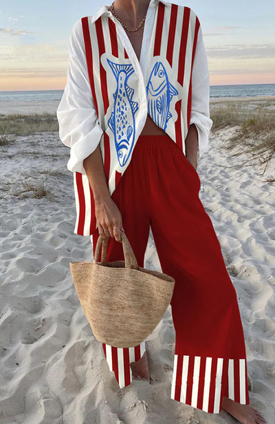 Marta™ | Breezy Coastal Fish-Print Set