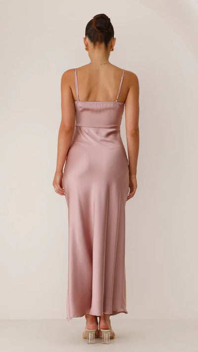 Ilana | Copper Square-Neck Slit Maxi Dress