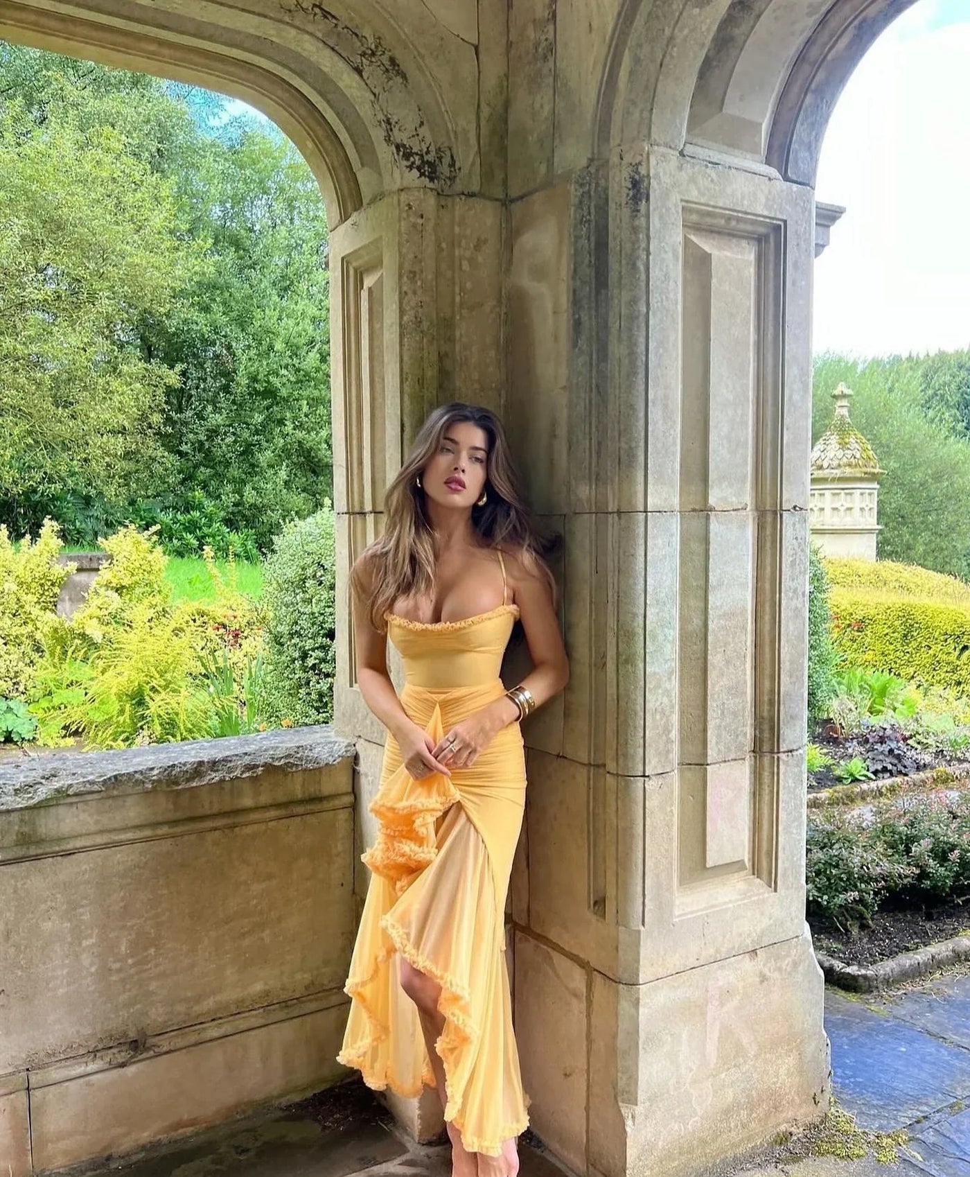 Clarissa™ | Romantic Ruffled Mesh Maxi Dress