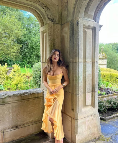 Clarissa™ | Romantic Ruffled Mesh Maxi Dress