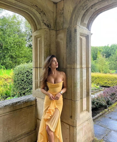 Clarissa™ | Romantic Ruffled Mesh Maxi Dress