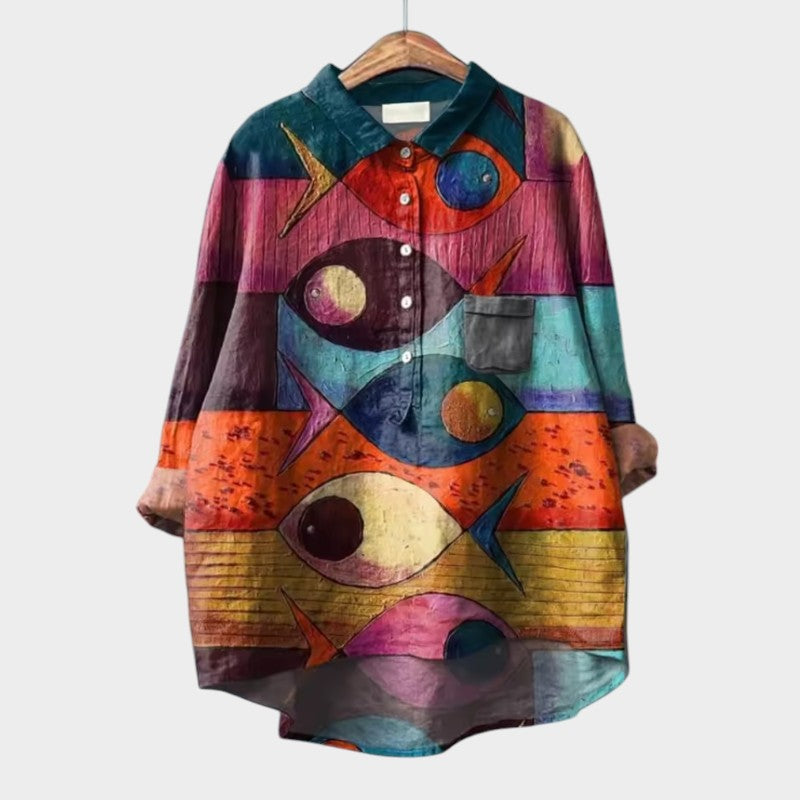 LUCIANA | Blusa Oversize con Gatti Stilizzati e Comfort Unico per Ogni Giornata