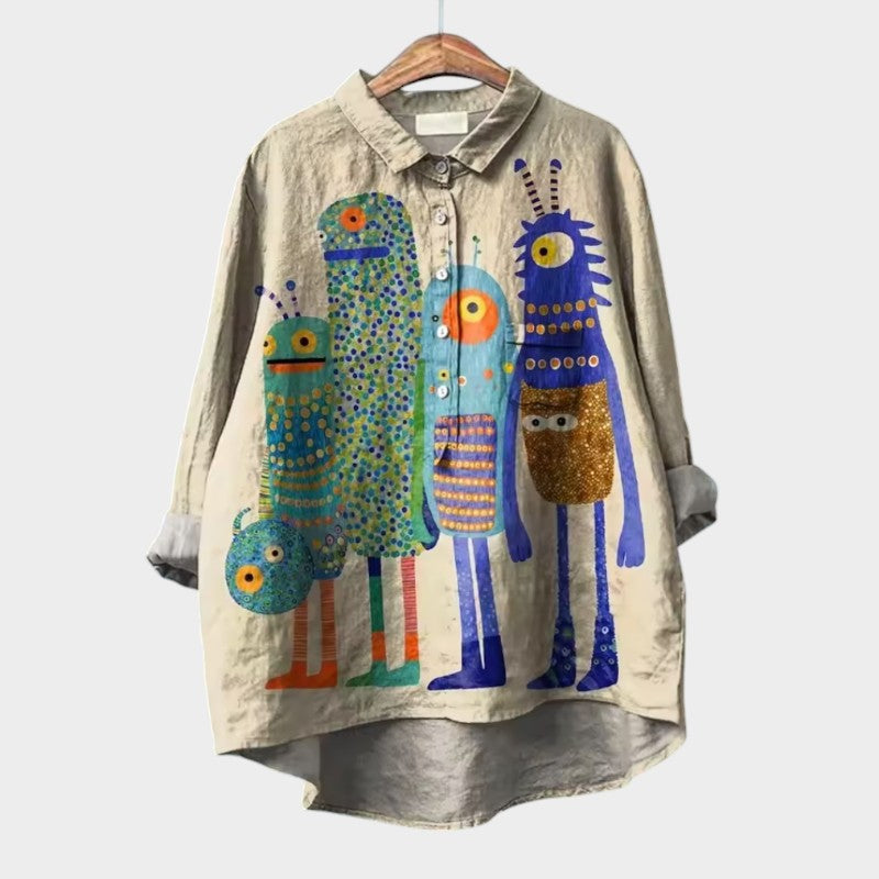 ELISABETTA | Oversized Floral Blouse with Cozy Comfort for Carefree Days