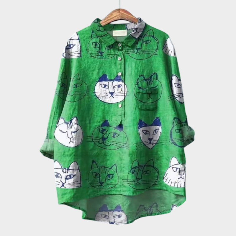 ELISABETTA | Oversized Floral Blouse with Cozy Comfort for Carefree Days