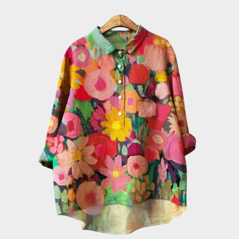 ELISABETTA | Oversized Floral Blouse with Cozy Comfort for Carefree Days