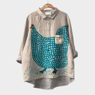 ELISABETTA | Oversized Floral Blouse with Cozy Comfort for Carefree Days