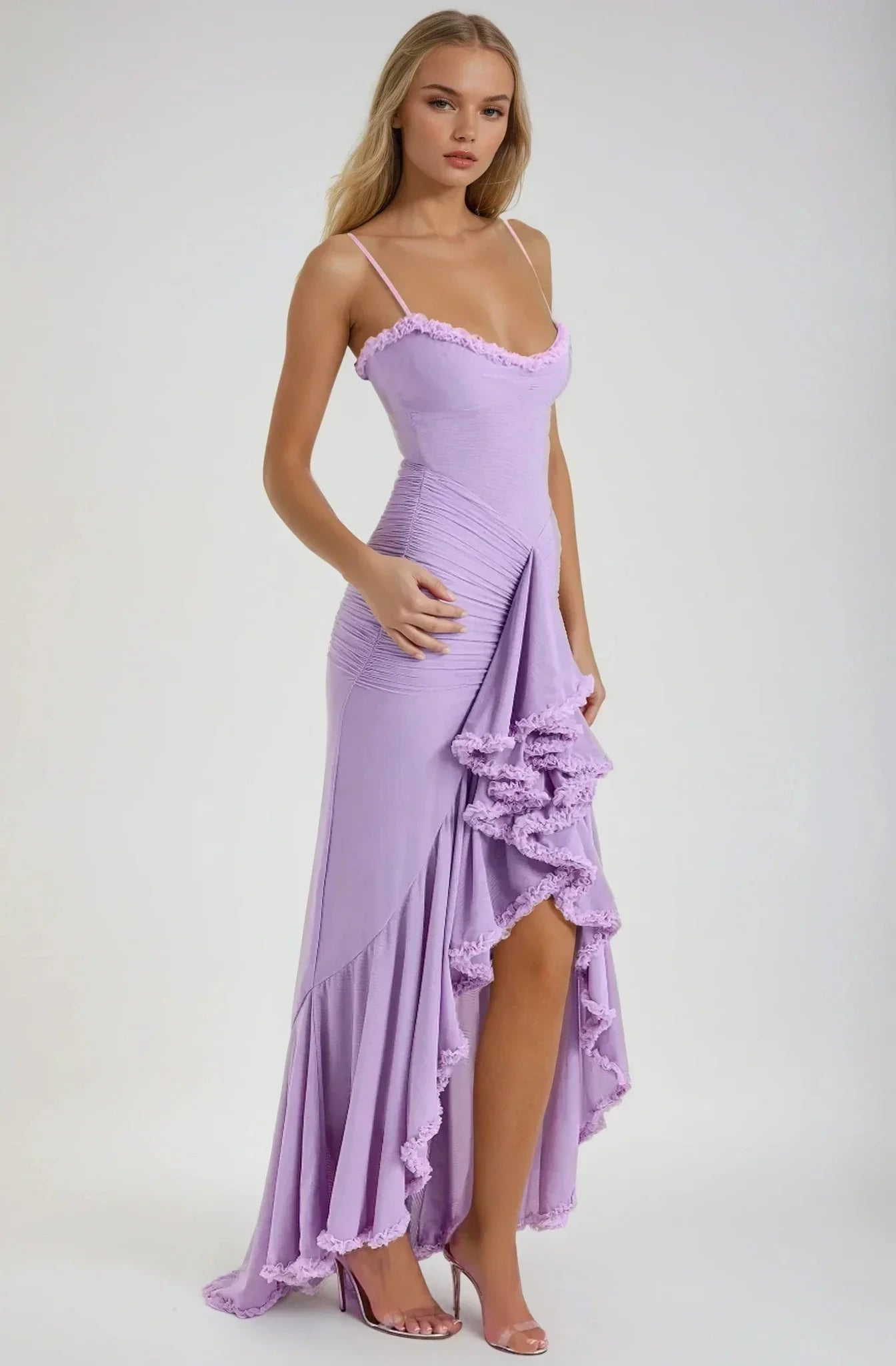 Clarissa™ | Romantic Ruffled Mesh Maxi Dress