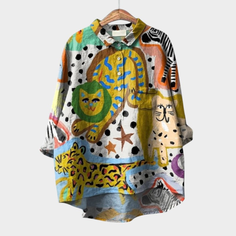 VIOLETTA | Oversized Floral Blouse with Absolute Comfort for Sunny Days