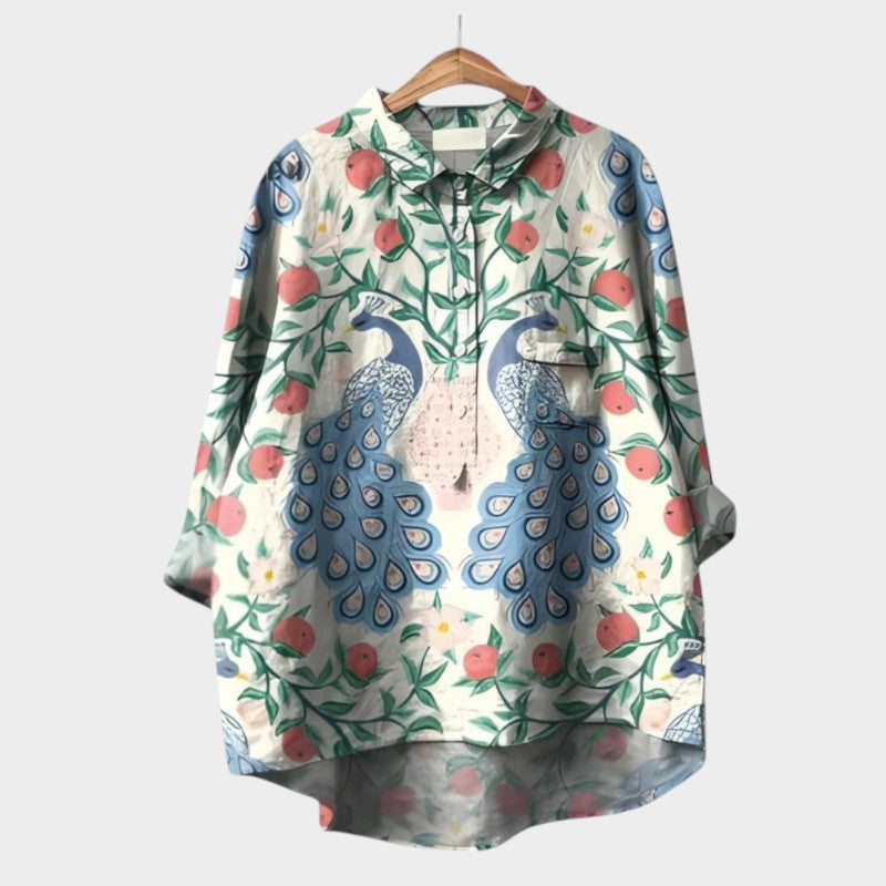 VIOLETTA | Oversized Floral Blouse with Absolute Comfort for Sunny Days