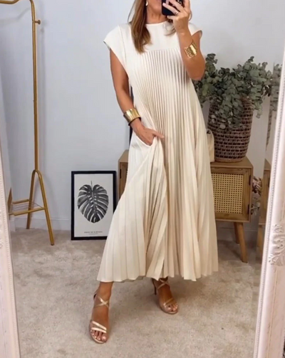 Valerie | All-Season Pleated Maxi Dress