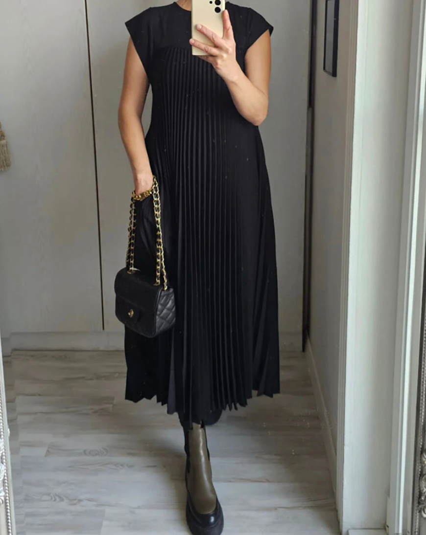 Valerie | All-Season Pleated Maxi Dress