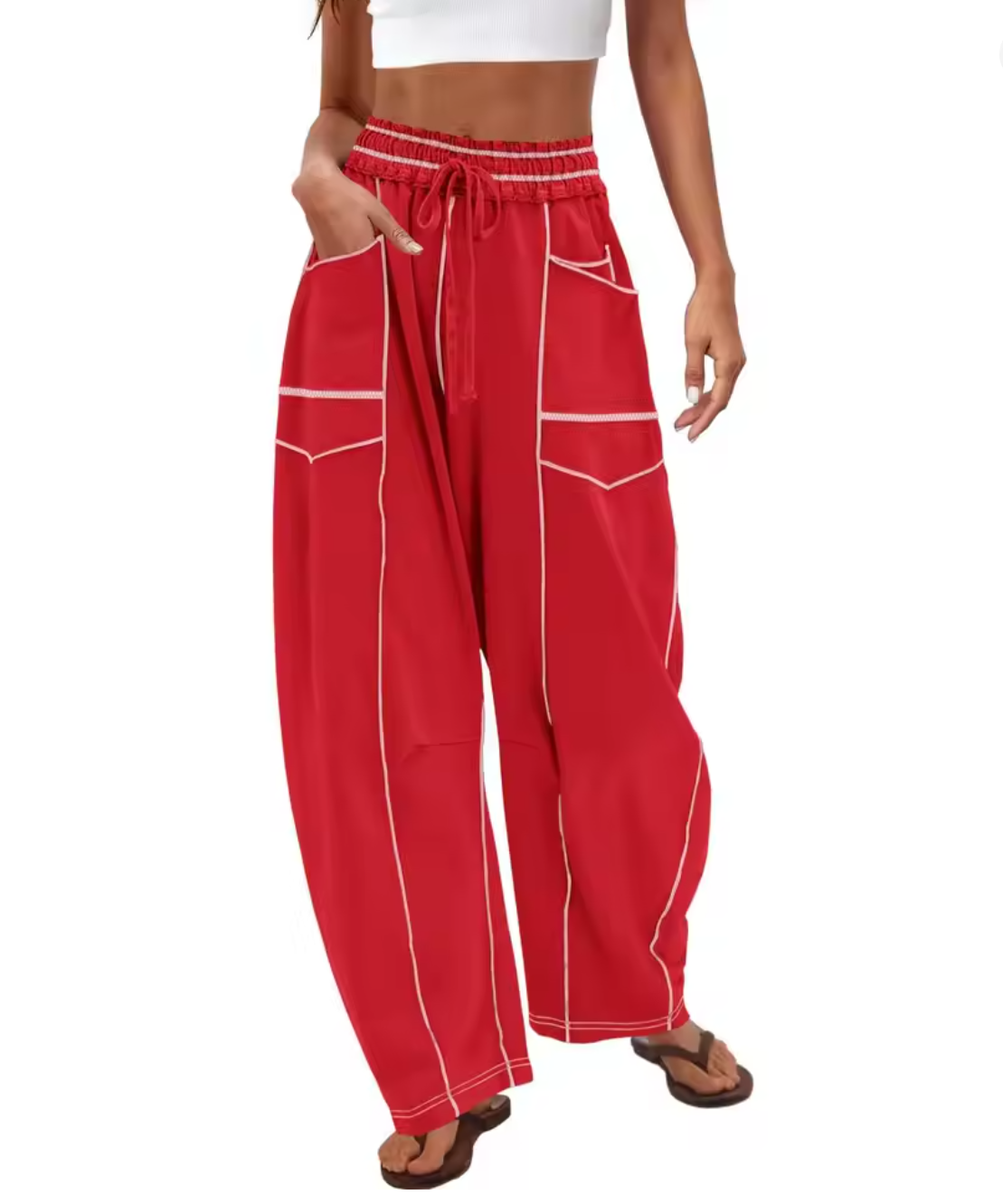 Vera Côte Barrel Sweatpants - Red