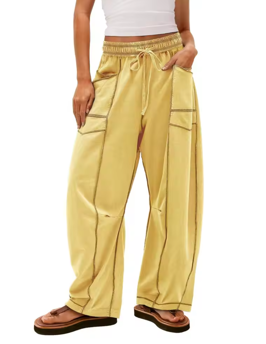 Vera Côte Barrel Sweatpants - Yellow