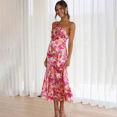 Eliza | Chic One-Shoulder Floral Dress