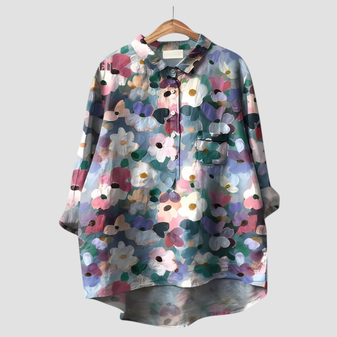 VERONICA ⏐ Oversized Shirt with Artistic Floral Pattern