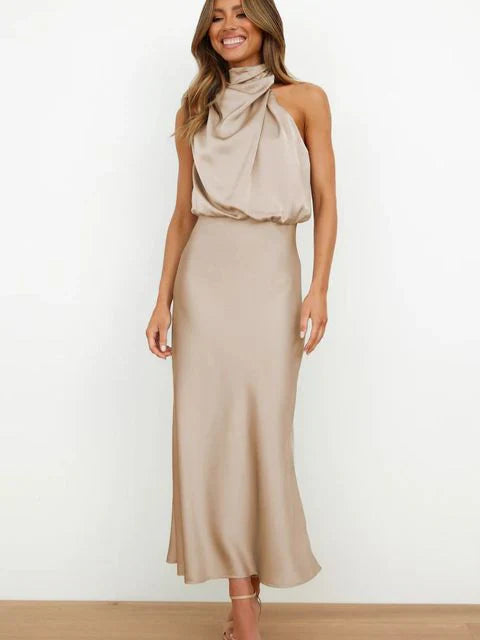 Benthe | Red-Carpet Shoulder-Baring Midi Dress