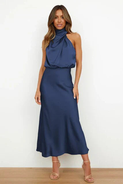 Benthe | Red-Carpet Shoulder-Baring Midi Dress