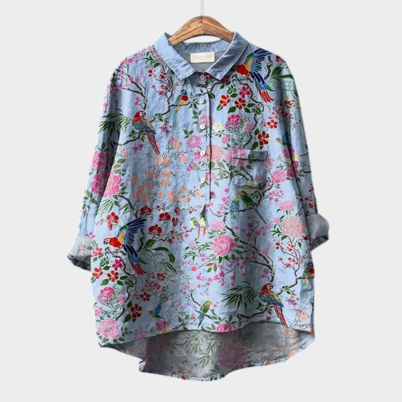 VIOLETTA | Oversized Floral Blouse with Absolute Comfort for Sunny Days