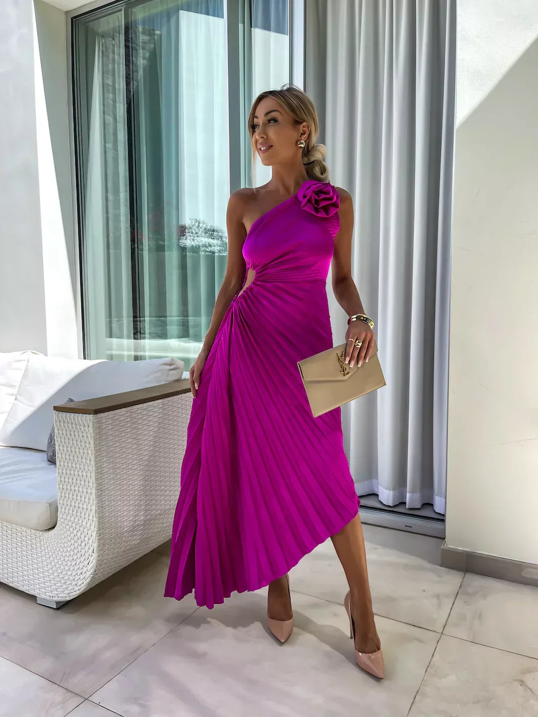 Lizbeth | Romantic One-Shoulder Floral Dress