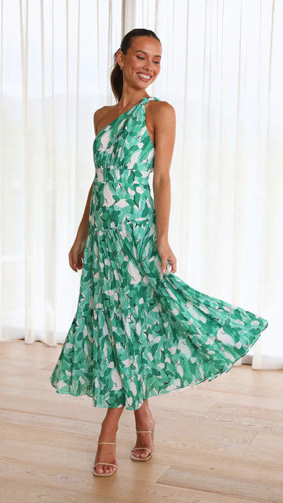 Eliza | Chic One-Shoulder Floral Dress