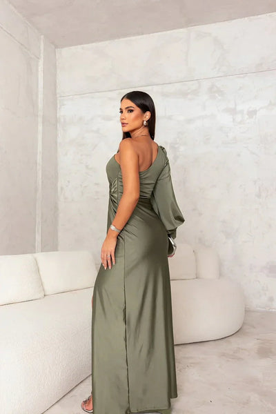 Avalon | One-Shoulder Silky Evening Gown