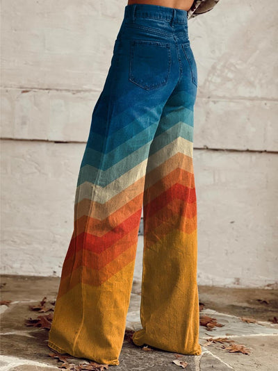 LÉA | Retro Zigzag Wide-Leg Trousers