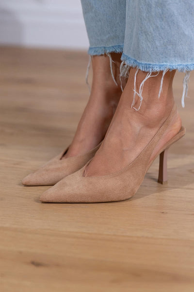 Marlena™ | Neutral Slim-Heel Slingbacks